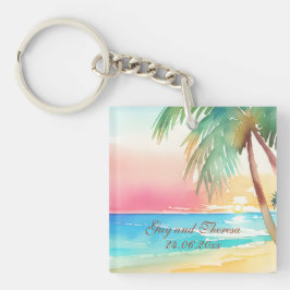 Tropiskt Beach-bröllop med vattenfärg