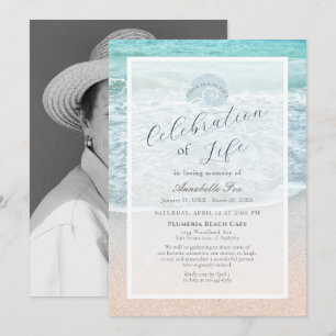 Tropiskt Beach Firande av Life Funeral Inbjudningar