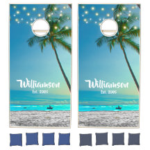 Tropiskt Beach Handflatan Träd String Ljus-familj
