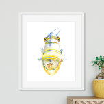 Tropiskt Beach House Watercolor Art Art Poster<br><div class="desc">Perfekt för sovrum,  badrum och bostadsområden i ditt tropiska strandhus. Den här färglösa fiskkonsten har en kopia av min ursprungliga handmålade vattenfärgsdrottningutlösare. Den matchar min kustdekorsamling och är perfekt för din strandstuga. Om du vill se fler bilder av vattenfärgen vid Victoria Grigaliunas besöker du www.zazzle.com/dotellabelle</div>