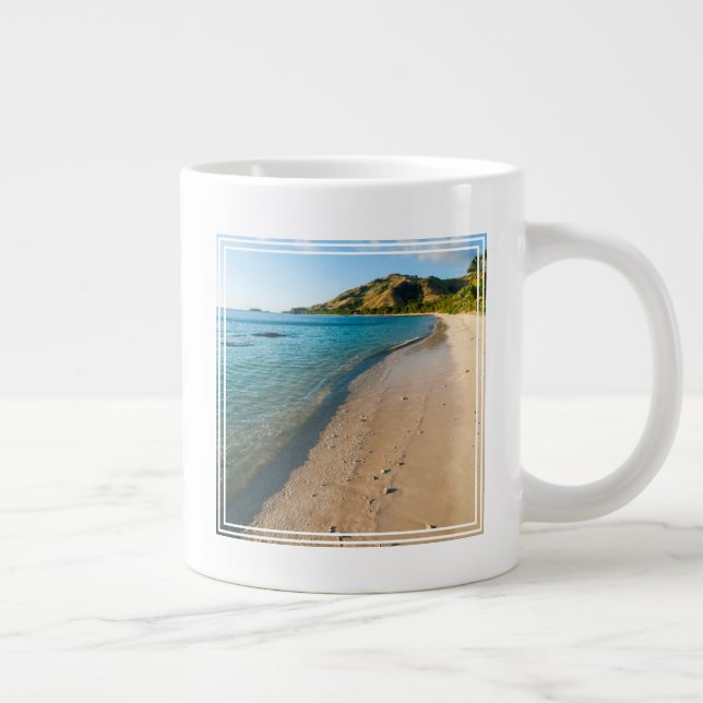 Tropiskt Beach Landscape, Fiji Jumbo Mugg (Höger)