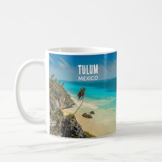 Tropiskt Beach Paradise Tulum Mexiko Kaffemugg (Vänster)