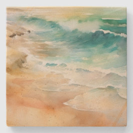 Tropiskt Beach Sand and Sea Stenunderlägg