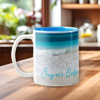 Tropiskt Beach Scene-Personlig Kaffe Mugg