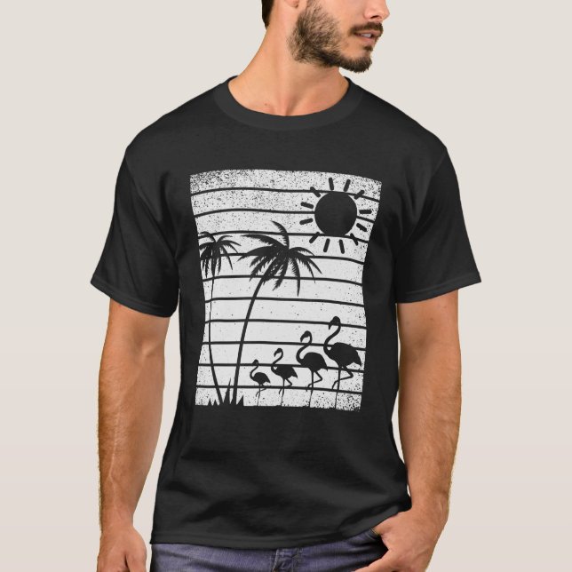 Tropiskt Beach Su för den hawaiiska Handflatan Trä T Shirt (Framsida)