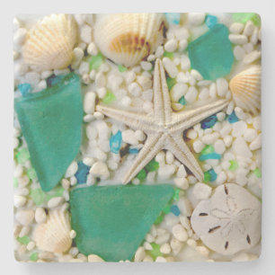 Tropiskt Beach-tema Drink Coasters Underlägg Sten