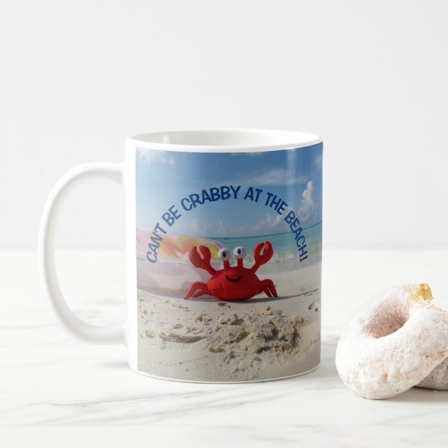 Tropiskt Beach Turcos Vatten Red Crab White Sand Kaffemugg (Med munk)