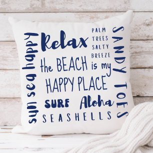 Tropiskt Beach Typography Coastal Kudde