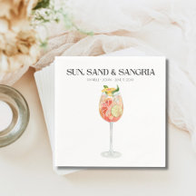 Tropiskt Beach Wedding Drink Pub Napkins