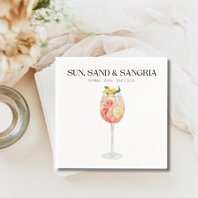 Tropiskt Beach Wedding Drink Pub Napkins Pappersservett (Custom Signature Cocktail Wedding Napkins)
