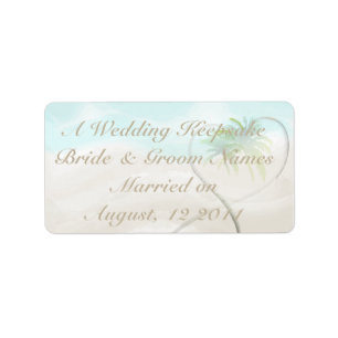 Tropiskt Beach Wedding-favoritmärke Lip Balm Tube- Adressetikett