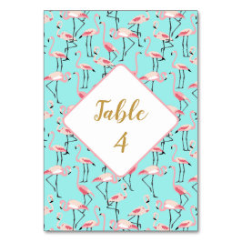 Tropiskt Beach Wedding Flamingo Blue och Rosa Bordsnummer