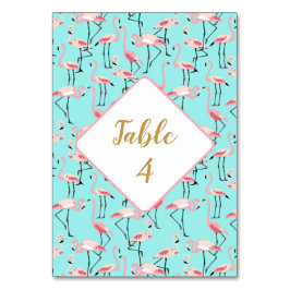 Tropiskt Beach Wedding Flamingo Blue och Rosa Bordsnummer