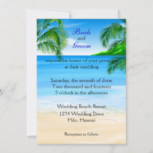 Tropiskt Beach Wedding Inbjudningar