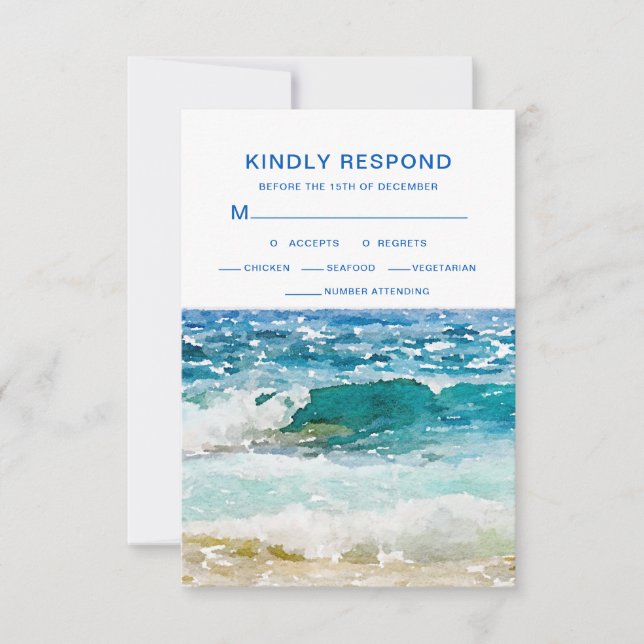 Tropiskt Beach Wedding OSA Kort (Framsida)