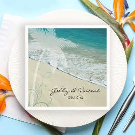 Tropiskt Beach Wedding Pappersservett