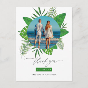 Tropiskt Beach Wedding Photo Tack Vykort