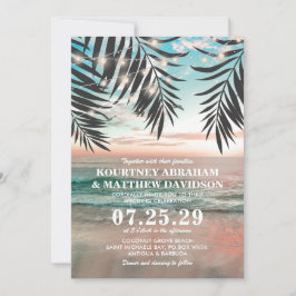 Tropiskt Beach Wedding | Sträng i Ljus Inbjudningar
