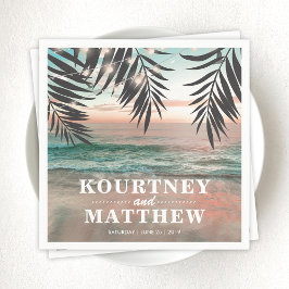 Tropiskt Beach Wedding | Sträng i Ljus Pappersservett