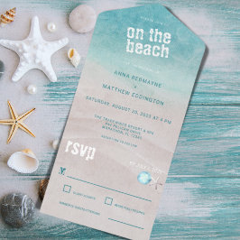 Tropiskt Beach Wedding Watercolor