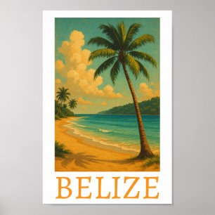 Tropiskt Belize Beach Karibiskt val Poster
