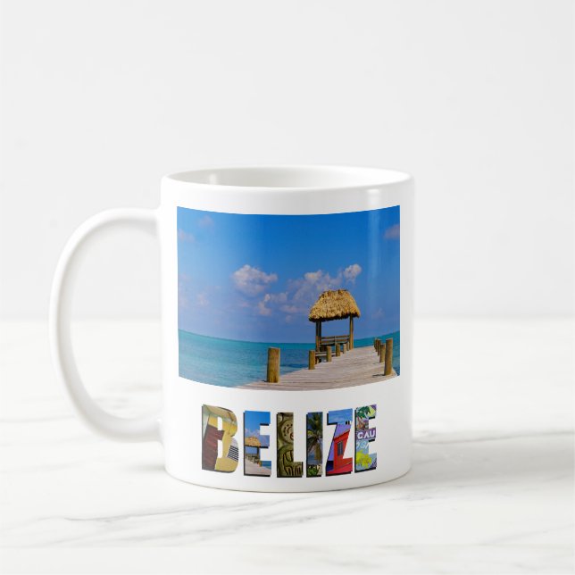 Tropiskt Belize Blå himmel Ocean Photo Kaffemugg (Vänster)