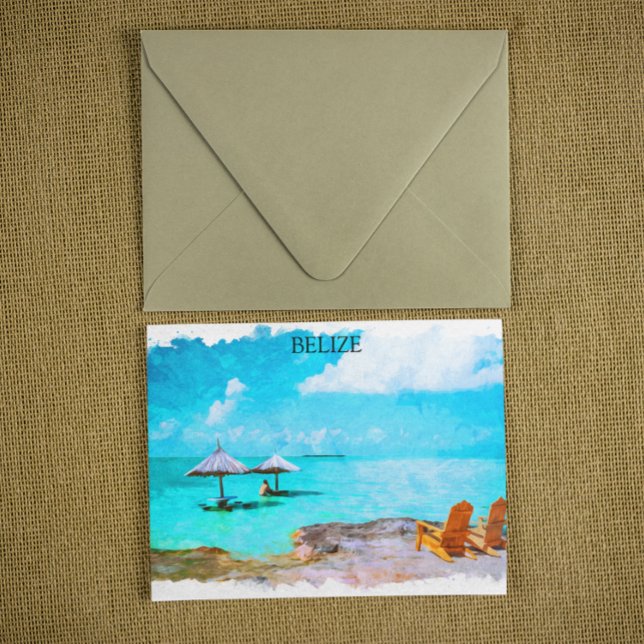 Tropiskt Belize-blottling Vykort (belize tropical beach view postcard)