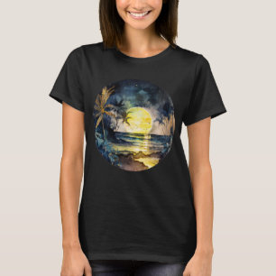 Tropiskt bindestreck för vattenfärg t shirt