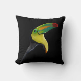 Tropiskt Bird Black Gult Grönt Toucan Kudde