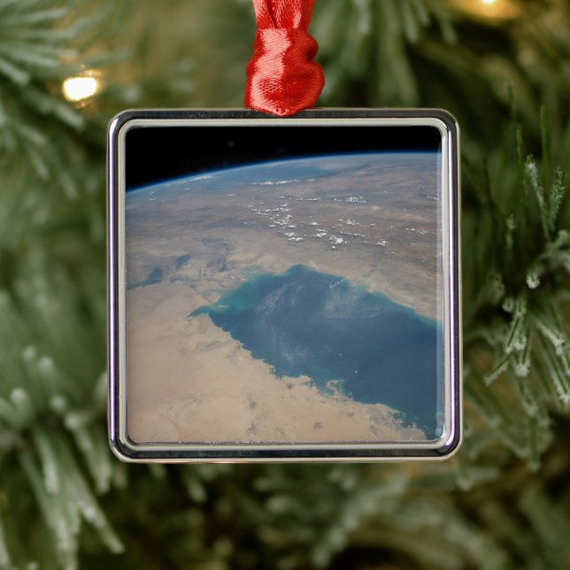 Tropiskt blå Vatten av det persiska Bukt. Julgransprydnad Metall (Träd)