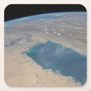 Tropiskt blå Vatten av det persiska Bukt. Underlägg Papper Kvadrat