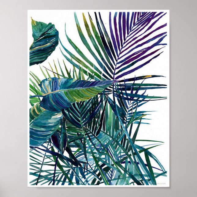Tropiskt blad konsttryck poster (Framsidan)