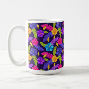 Tropiskt blad- och blommönster-23857 kaffemugg