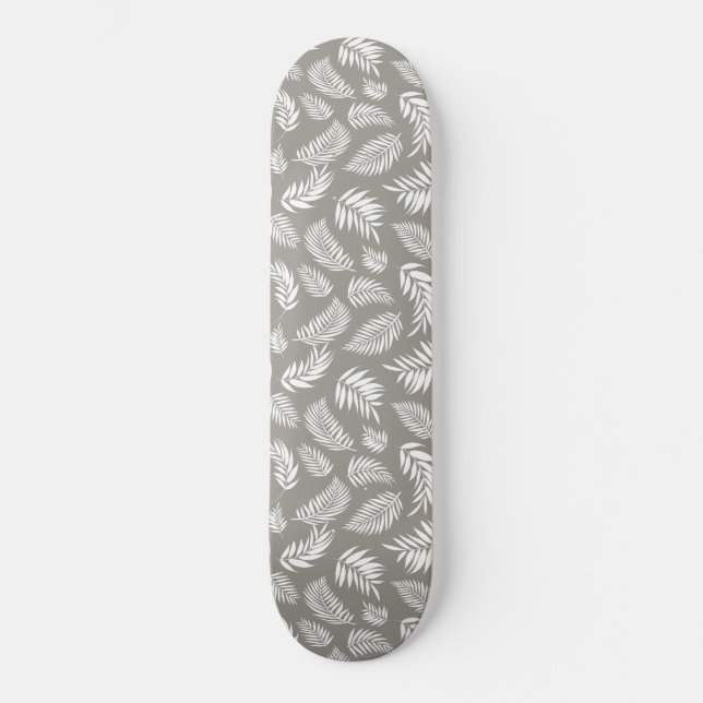 Tropiskt bladsmönster 9 mini skateboard bräda 18,5 cm (Framsida)