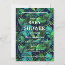 Tropiskt bladsmönster baby shower