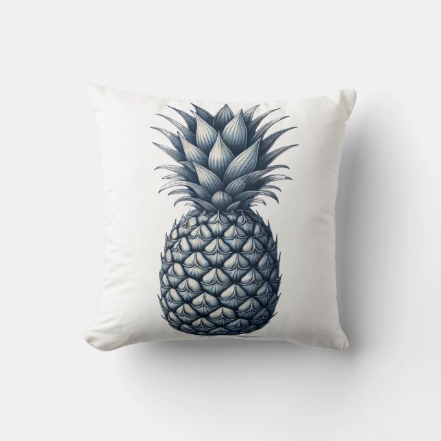 Tropiskt blåfenad ananas botaniskt kudde (Framsida)