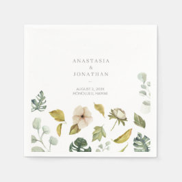 Tropiskt blandningsvattenfärg pappersservett