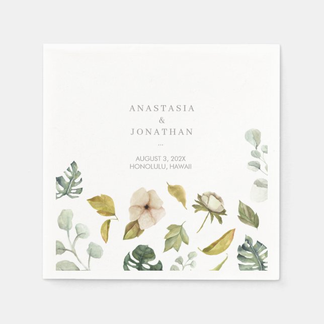 Tropiskt blandningsvattenfärg pappersservett (Framsidan)