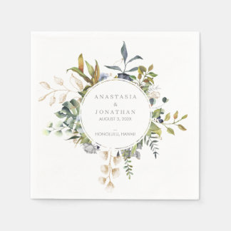 Tropiskt blandningsvattenfärg pappersservett