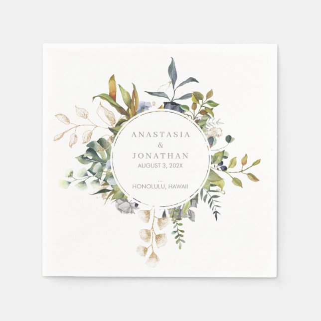 Tropiskt blandningsvattenfärg pappersservett (Framsidan)