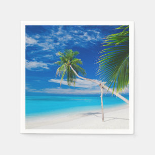 Tropiskt blått Exotic Bahamas Beach Handflatan Pappersservett