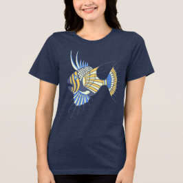 Tropiskt blått Gult Vattenlevande fisk T Shirt