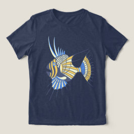 Tropiskt blått Gult Vattenlevande fisk T Shirt