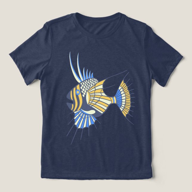 Tropiskt blått Gult Vattenlevande fisk T Shirt (Design Framsida)