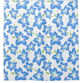 Tropiskt blått Hibiscus Shower Curtain