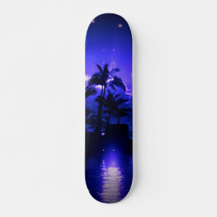 Tropiskt blått mini skateboard bräda 18,5 cm