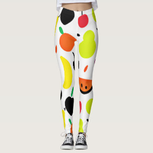 Tropiskt blått Neon Fruit Mönster Leggings