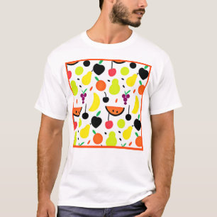 Tropiskt blått Neon Fruit Mönster T Shirt