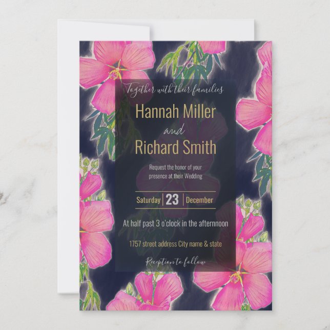 Tropiskt blått Rosa Hibiscus Färgfärg (Framsida)