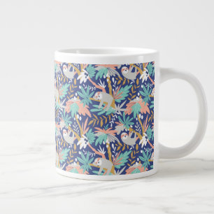 Tropiskt blått Sloth Mönster Jumbo Mugg